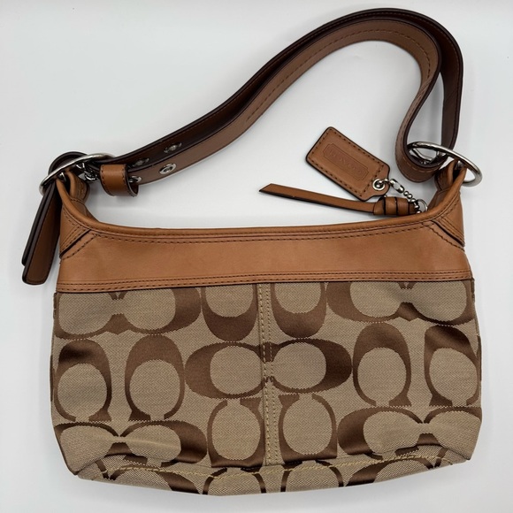 Coach Tan and Brown Signature Shoulder Bag | Very Good Condition - Picture 13 of 13